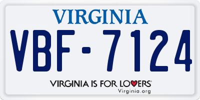 VA license plate VBF7124
