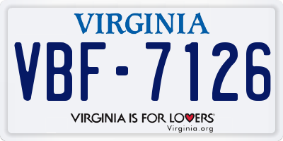 VA license plate VBF7126
