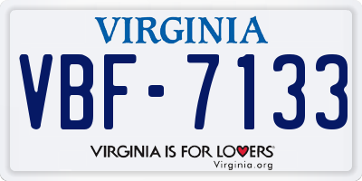 VA license plate VBF7133