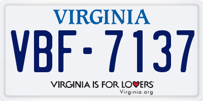 VA license plate VBF7137