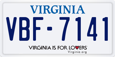 VA license plate VBF7141