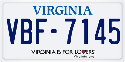 VA license plate VBF7145