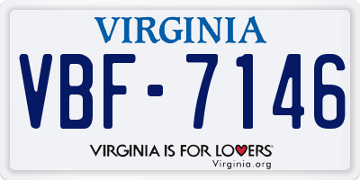 VA license plate VBF7146