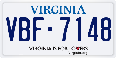 VA license plate VBF7148