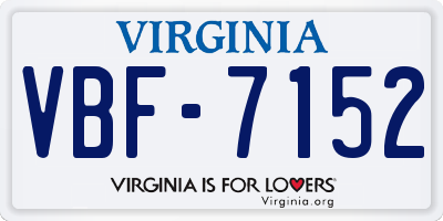 VA license plate VBF7152