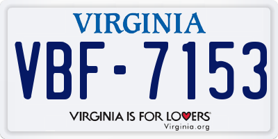 VA license plate VBF7153
