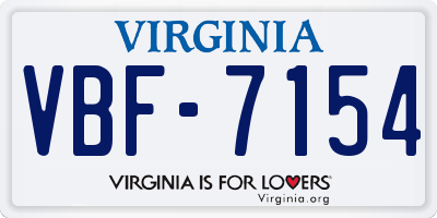 VA license plate VBF7154