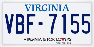 VA license plate VBF7155