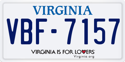 VA license plate VBF7157