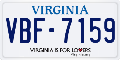 VA license plate VBF7159