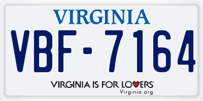 VA license plate VBF7164
