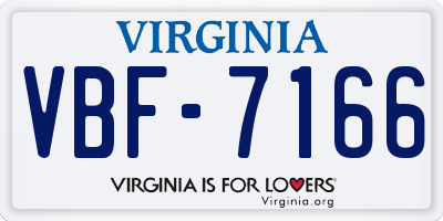 VA license plate VBF7166