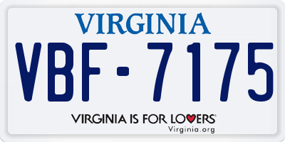 VA license plate VBF7175