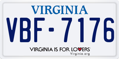 VA license plate VBF7176