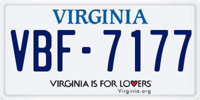 VA license plate VBF7177