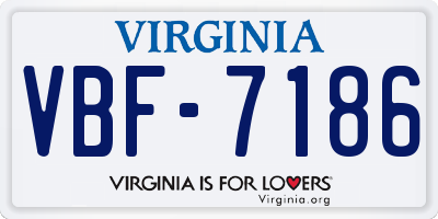 VA license plate VBF7186