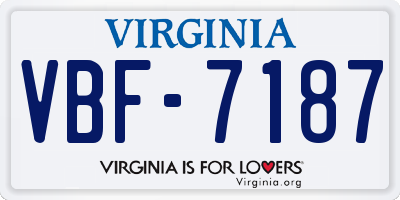 VA license plate VBF7187