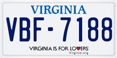VA license plate VBF7188