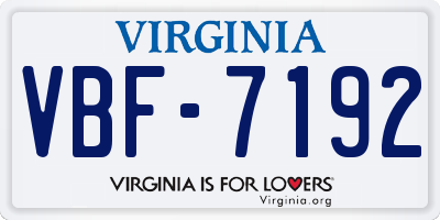 VA license plate VBF7192