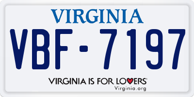 VA license plate VBF7197