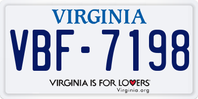 VA license plate VBF7198