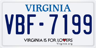 VA license plate VBF7199