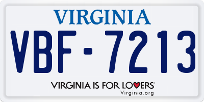 VA license plate VBF7213