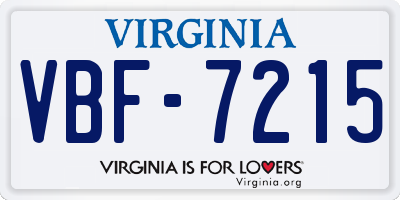 VA license plate VBF7215