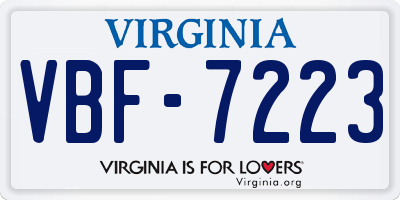 VA license plate VBF7223