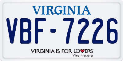VA license plate VBF7226