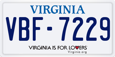 VA license plate VBF7229