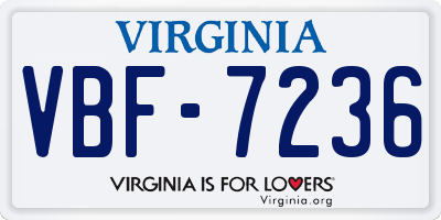 VA license plate VBF7236