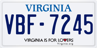 VA license plate VBF7245