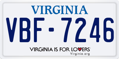 VA license plate VBF7246