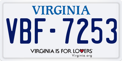VA license plate VBF7253