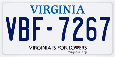 VA license plate VBF7267