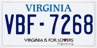 VA license plate VBF7268