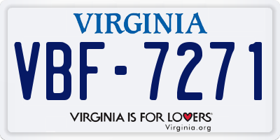 VA license plate VBF7271