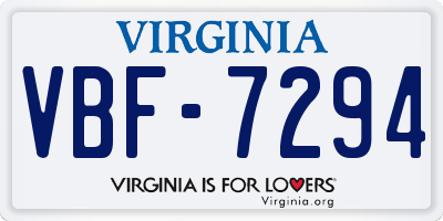 VA license plate VBF7294