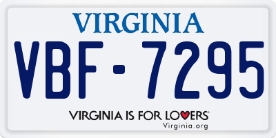 VA license plate VBF7295