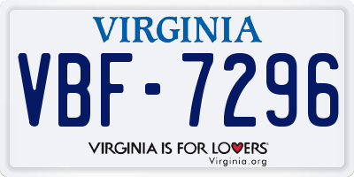 VA license plate VBF7296