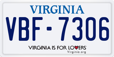 VA license plate VBF7306