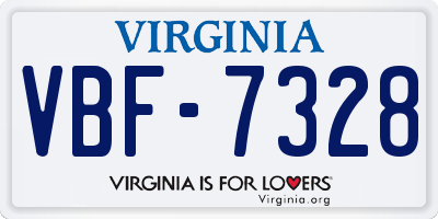 VA license plate VBF7328