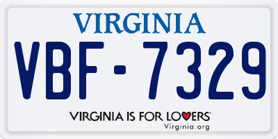 VA license plate VBF7329
