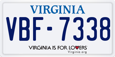 VA license plate VBF7338