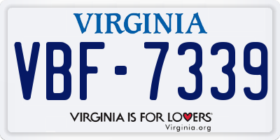 VA license plate VBF7339