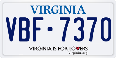 VA license plate VBF7370