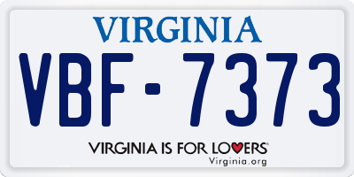 VA license plate VBF7373