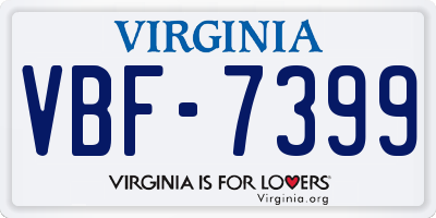 VA license plate VBF7399