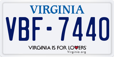 VA license plate VBF7440